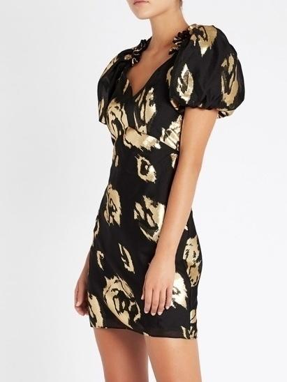 Eternal Flame Dress (Mini) Black & Gold Size 8 photo 3