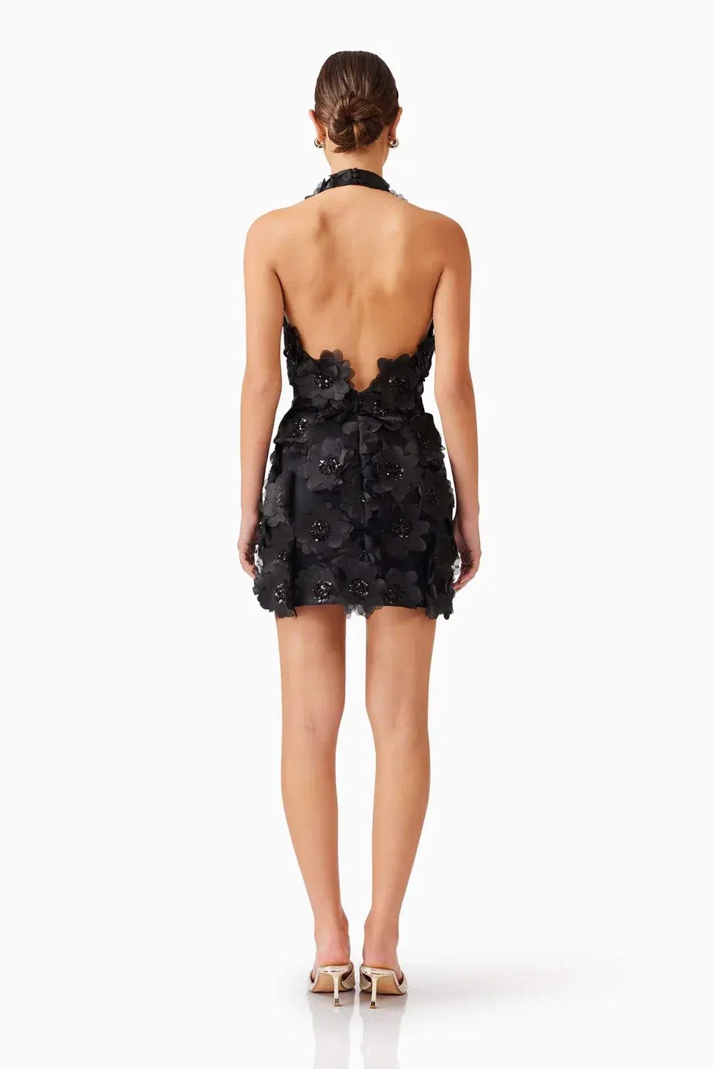 Elliatt Cherry Blossom Mini 3D Floral Dress Black 10 photo 5
