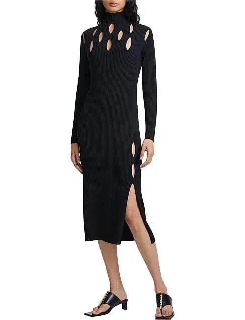 Dion Lee Slashed Rib Dress Black XS photo 2