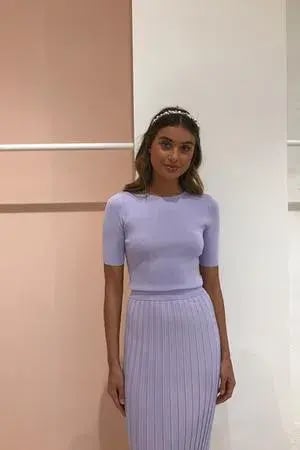 Bec & Bridge Eden Top & Midi Skirt Set Lilac Size 6 photo 2