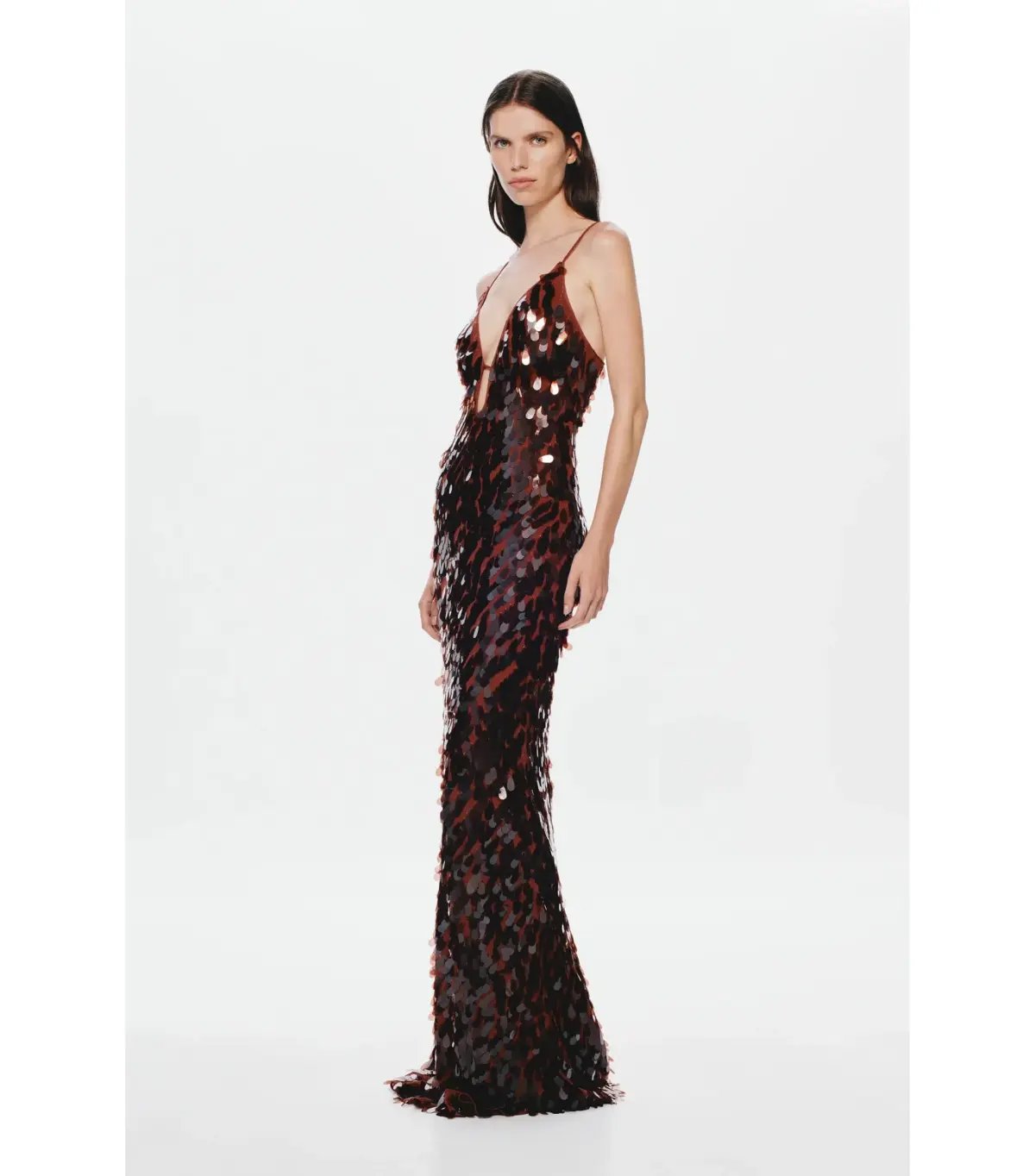 Misha Sapphire Sequin Maxi Dress in Fig Size S / AU 8 photo 2