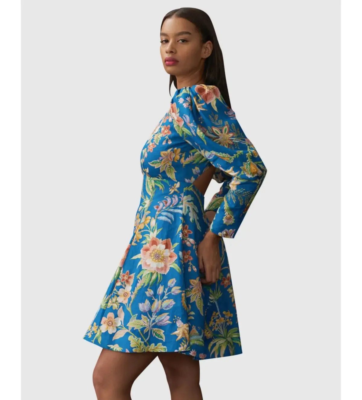 Alemais June Mini Dress Indigo Floral Size AU 16 photo 3