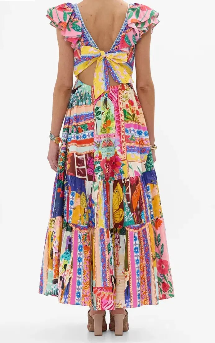 Camilla Tiered Dress With Neck Frill Roeqiyas Realm Size S (10) photo 3