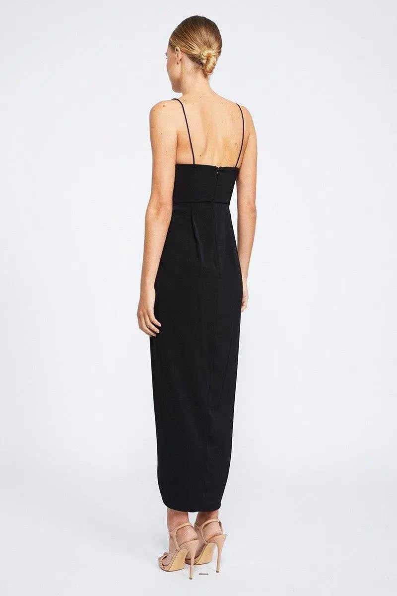 Shona Joy Core Cocktail Draped Maxi Dress Black Size 16 photo 3