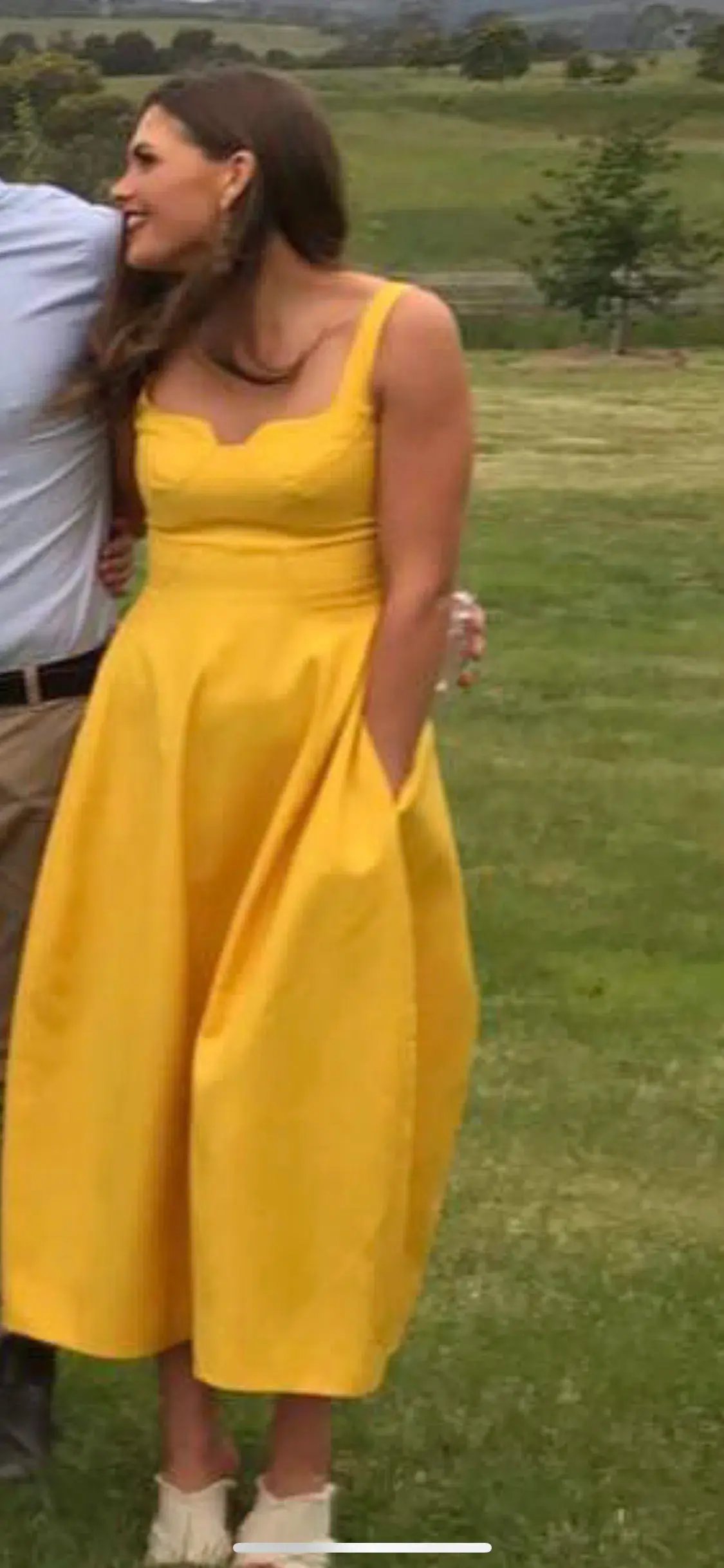 Camilla and Marc Callie Open Back Midi Dress Yellow Size 6 photo 3