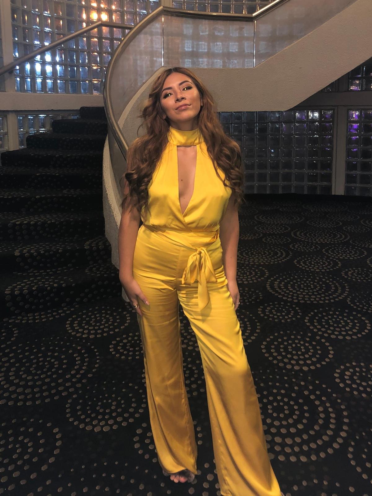 LPA Halter yellow jumpsuit size 8 photo 2
