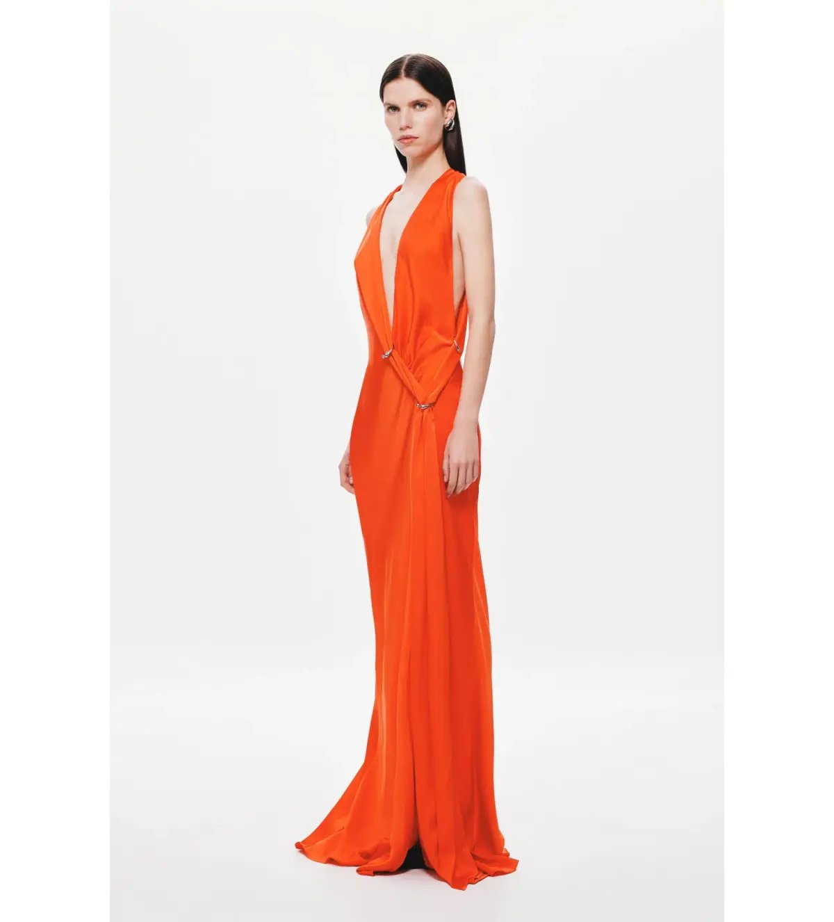 MISHA The Harlow Satin Maxi Dress Chilli Red Size AU 8 photo 2