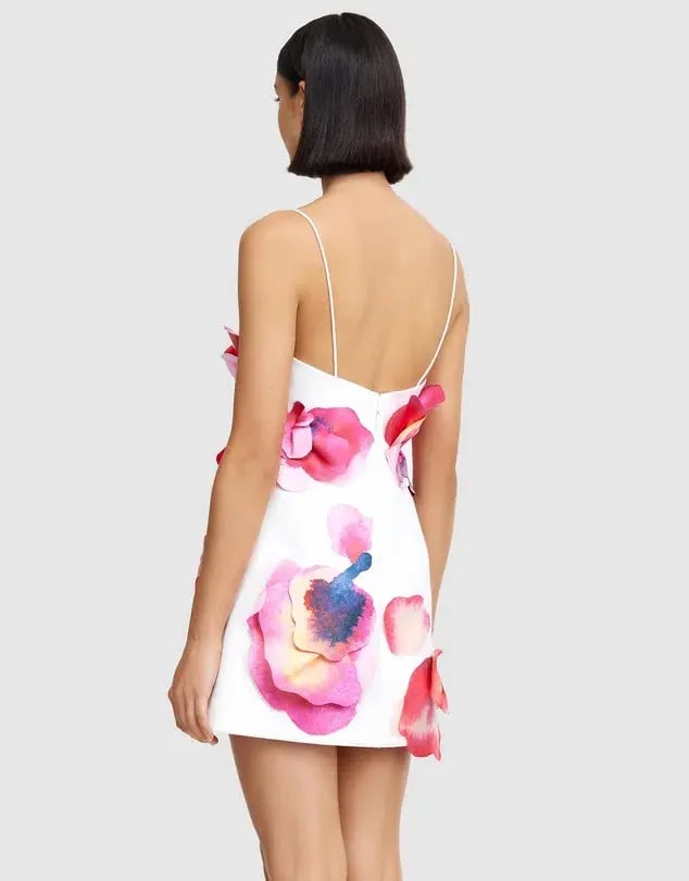 Acler Miltonrise Mini Dress White Floral Size 8 photo 3