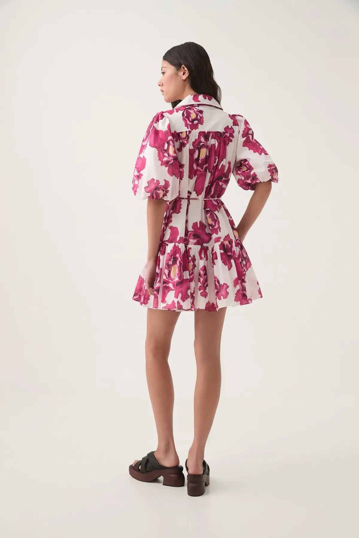 Aje Eliza Smock Mini Dress Boldly Blooming Size 8 photo 3