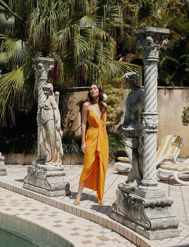 Significant Other Gold Dust Dress Sunrise Orange Size 10 photo 2