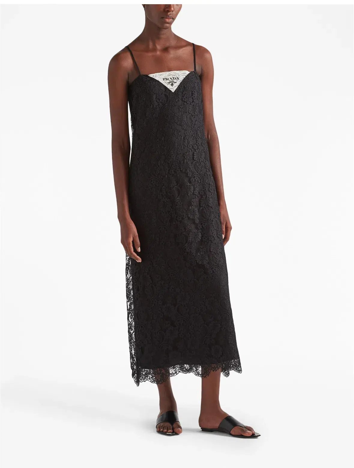 Prada Lace Midi Dress Black Size 36 / AU 4 photo 4