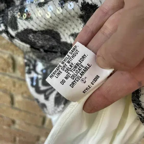Moss & Spy Shift Bodycon Dress Black & White Sequin Size AU 8 photo 5