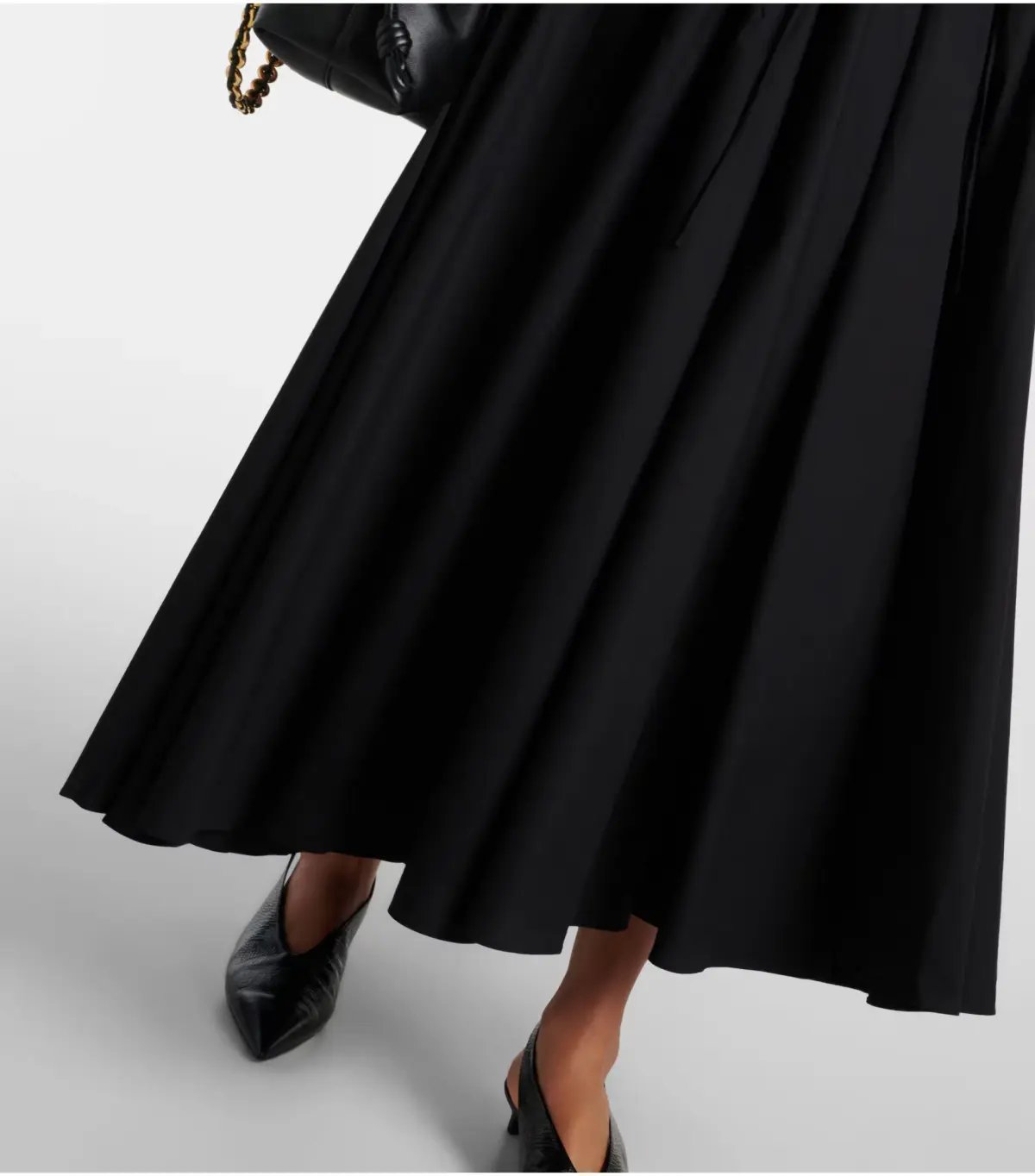 Tove Ceres Gathered Cotton Midi Dress Black Size AU 14 photo 4