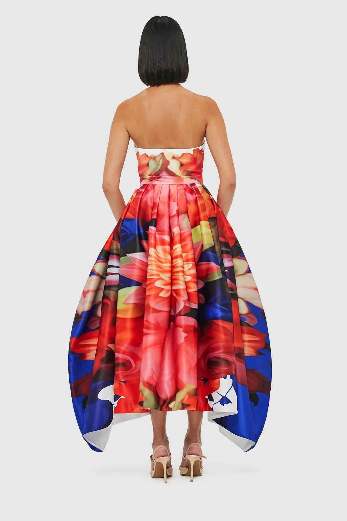 LEO LIN NORINE BUSTIER MIDI DRESS - KALEIDOSCOPE PRINT photo 3