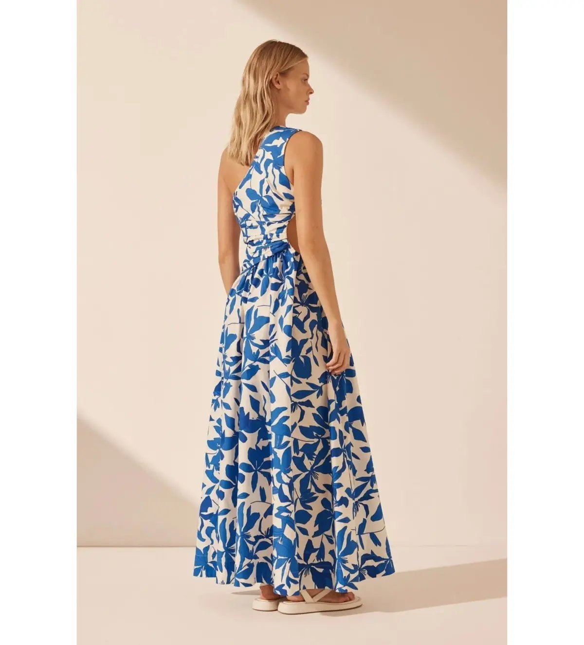 Shona Joy Bleue Asymmetrical Cut Out Maxi Dress Size AU 8 photo 4
