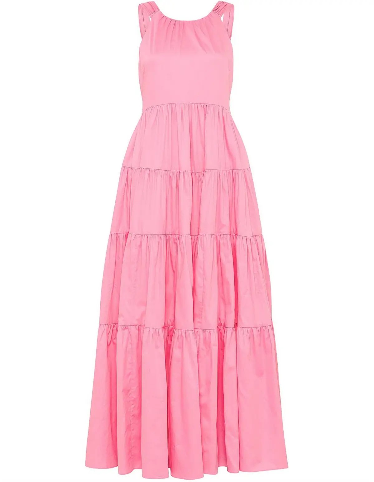 Aje Marguerite Tie Back Cotton Maxi Dress Pink Size 8 photo 6
