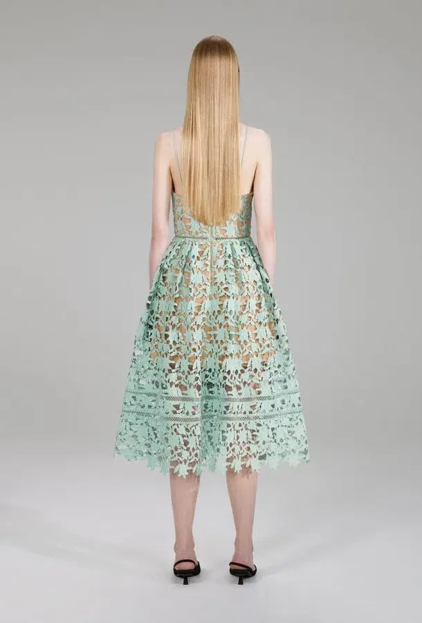 Self Portrait Azalea Midi Dress Mint Size 14 photo 3