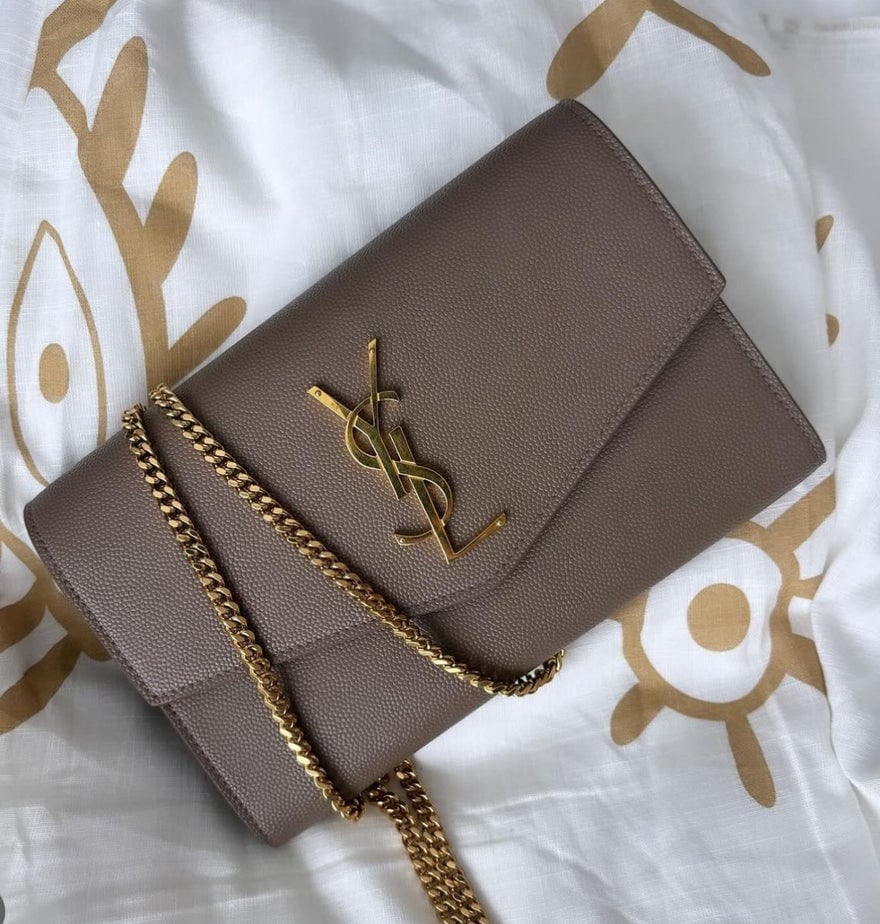 Saint Laurent Uptown Chain Wallet Taupe photo 2