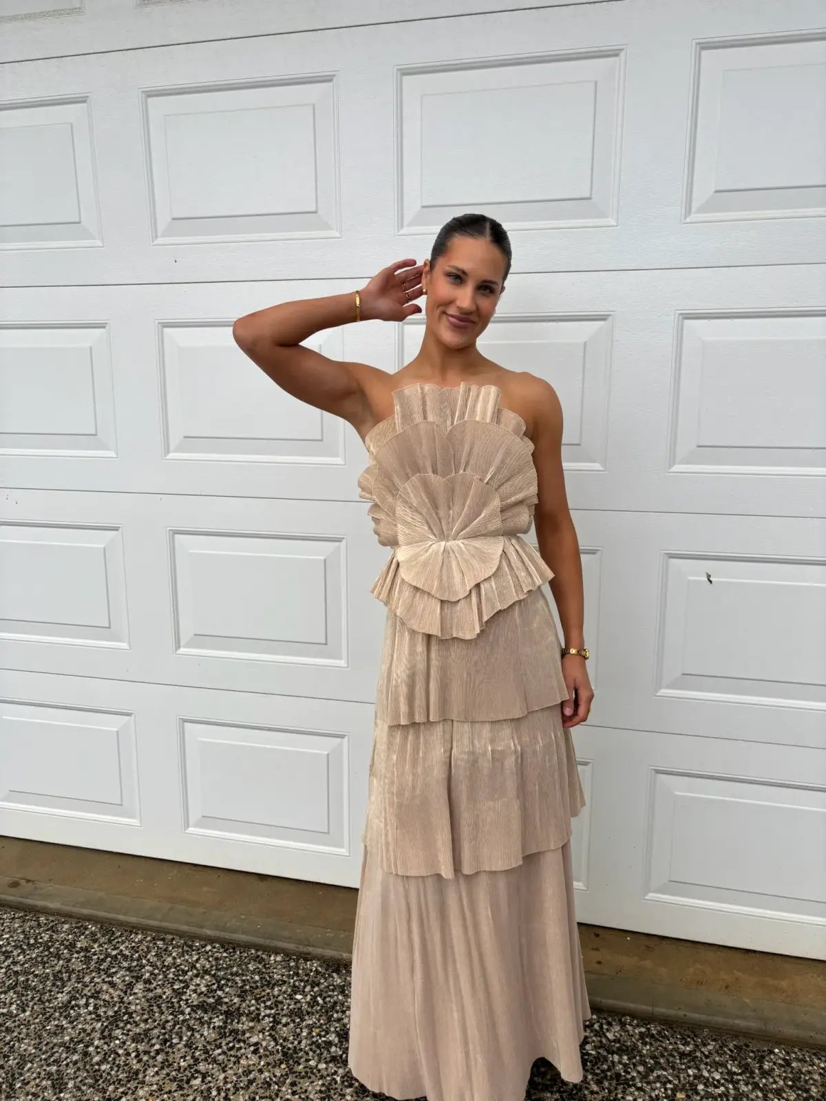 Aje Kyra Gown Gold Size AU 10 photo 2