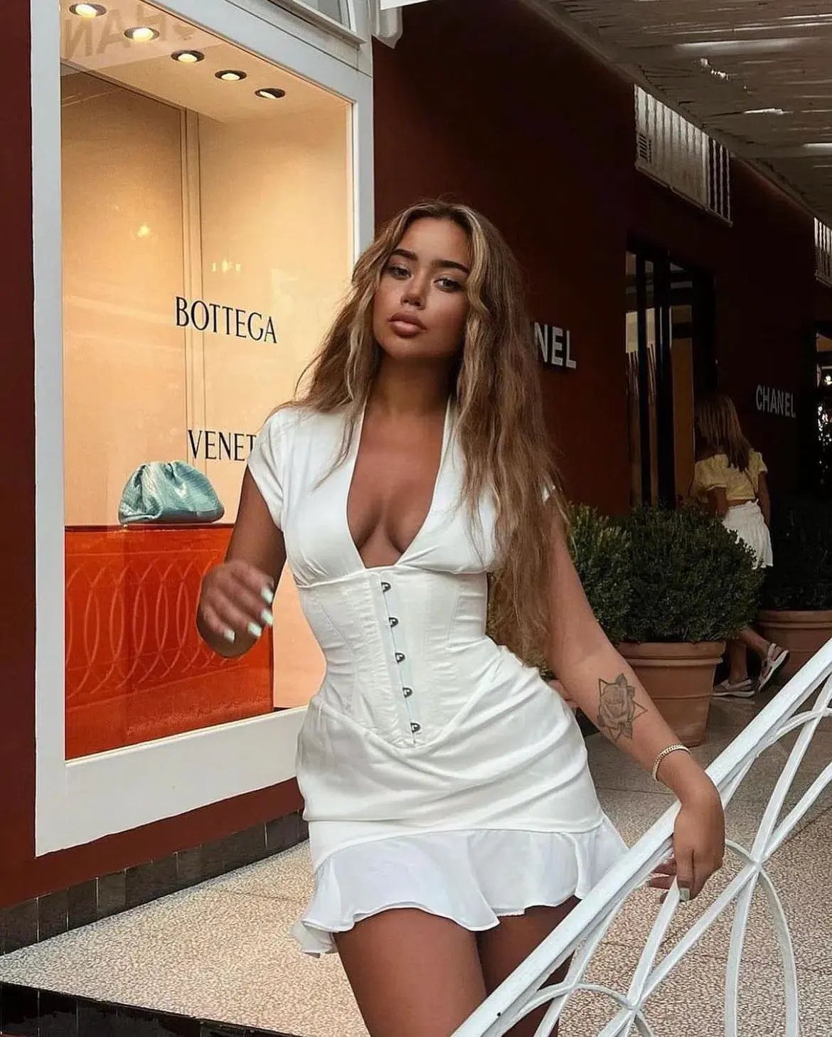 House of CB Tianna Ruffle Corset Mini Dress Ivory Size S / Au 8 photo 3