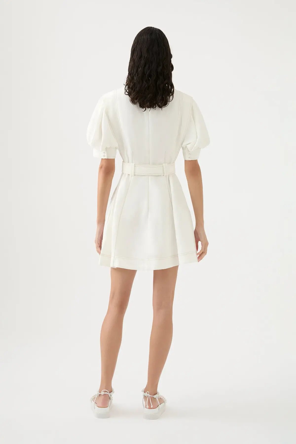 Aje Beacon Structured Mini Dress Ivory Size 8 photo 3