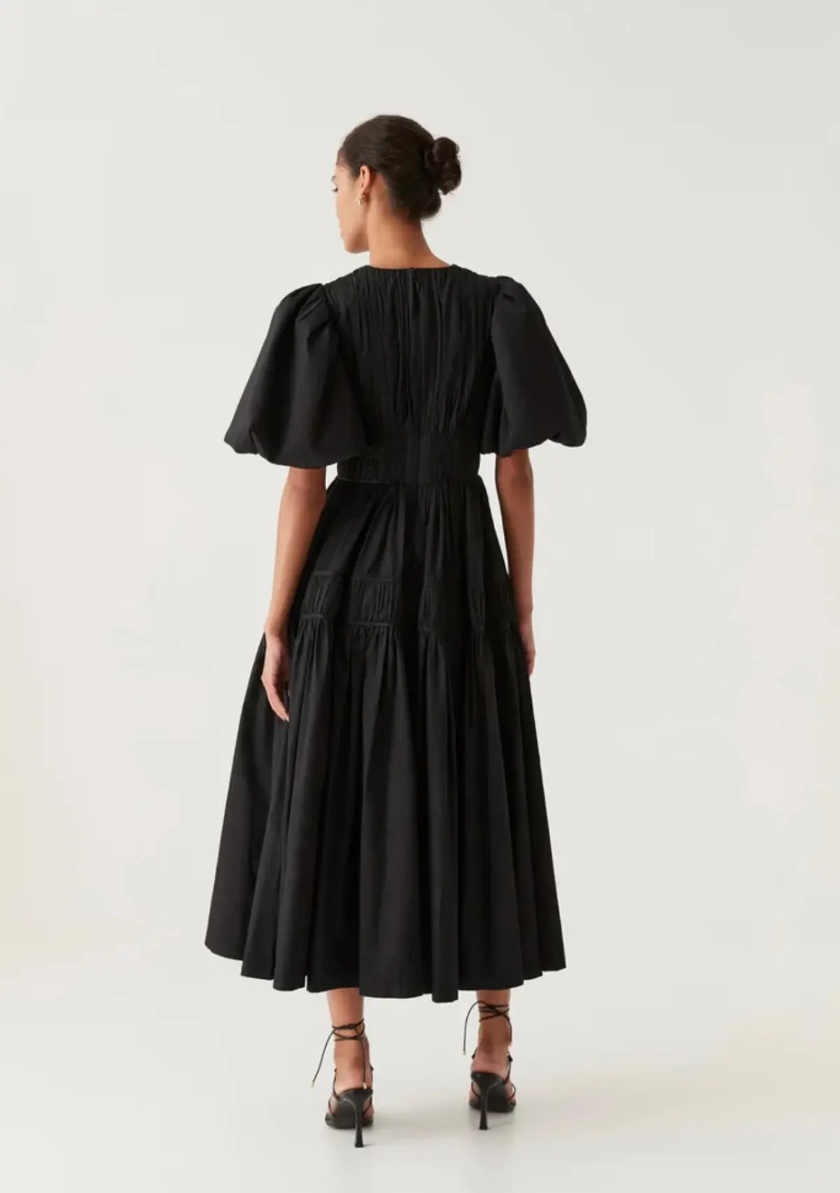 Aje Fallingwater Gathered Midi Dress Black Size AU 14 photo 4