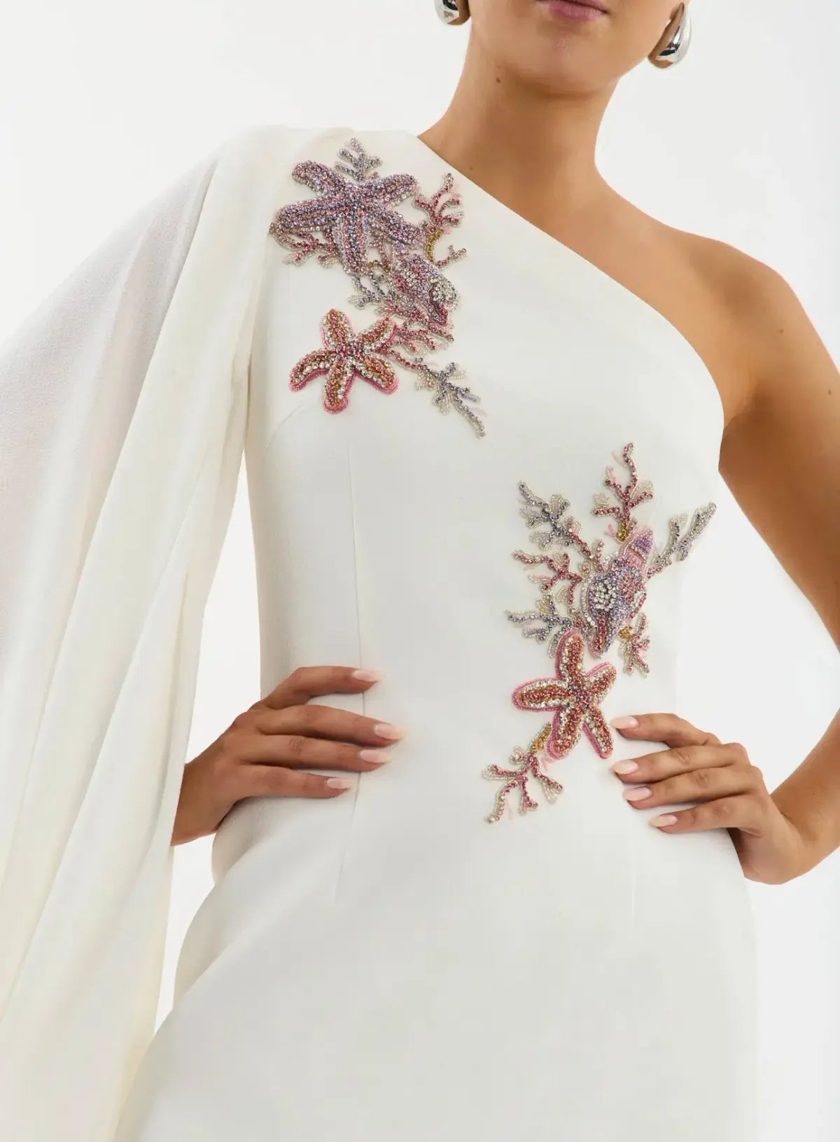 Rebecca Vallance Chantara One Shoulder Mini Dress Ivory Size 10 photo 3