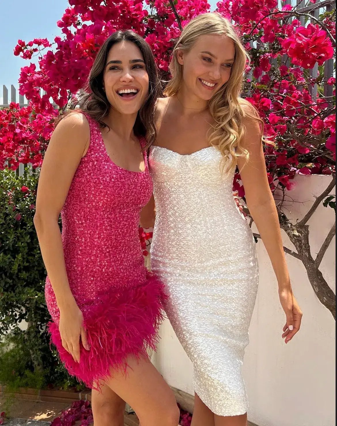 Nadine Merabi Evie Mini Dress Hot Pink Sequin Beadwork Size AU 8 photo 13