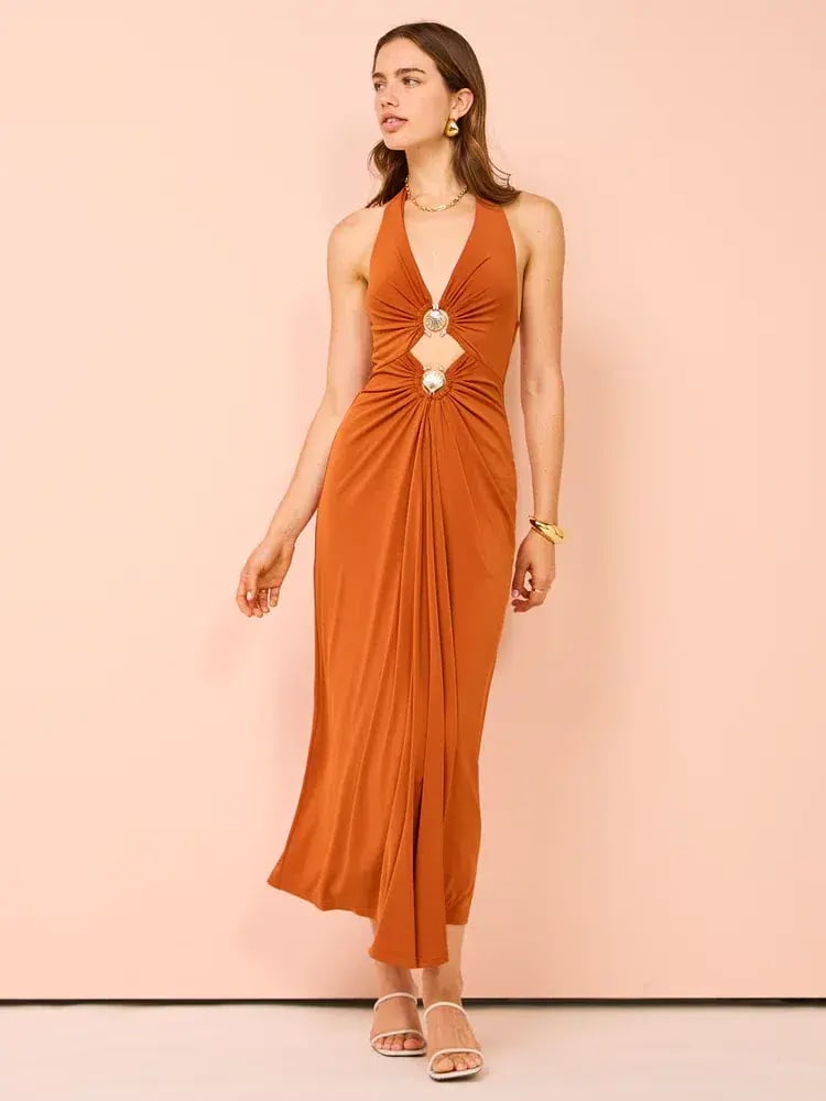 Significant Other Posie Midi Dress Rust Size 10 photo 8