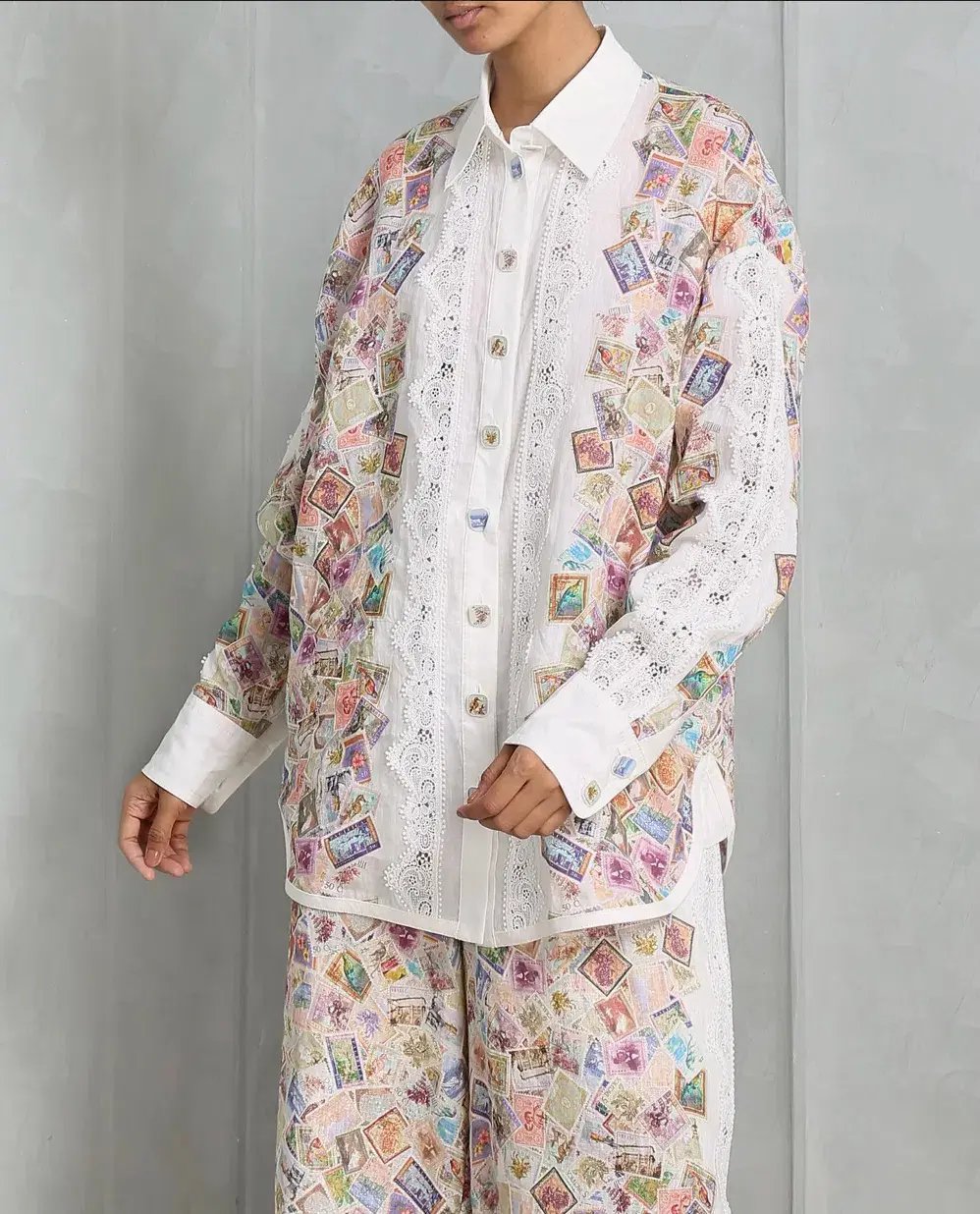 Zimmermann High Tide Relaxed Shirt & Drawstring Pants Set Print Size 4/AU 16 photo 2