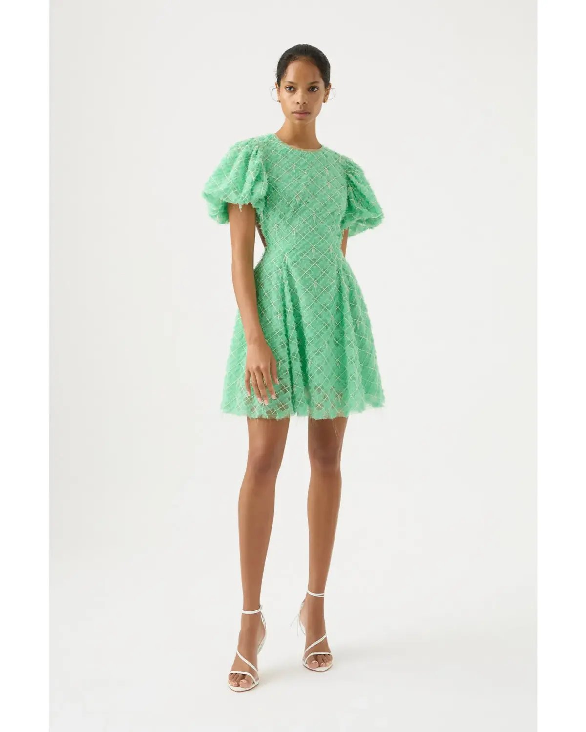 Aje Context Embellished Mini Dress Marine Green Size AU 10 photo 2