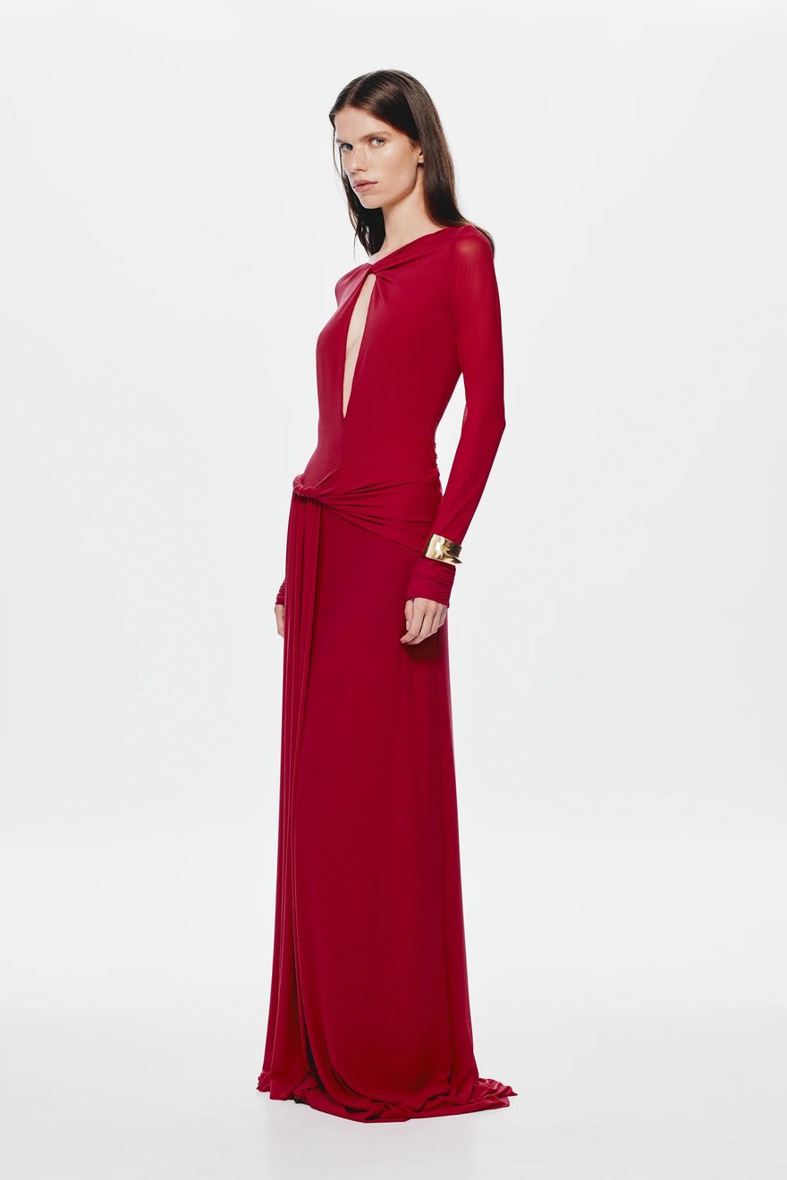 Misha Collection Irina Long Sleeve Dress - Cherry photo 4