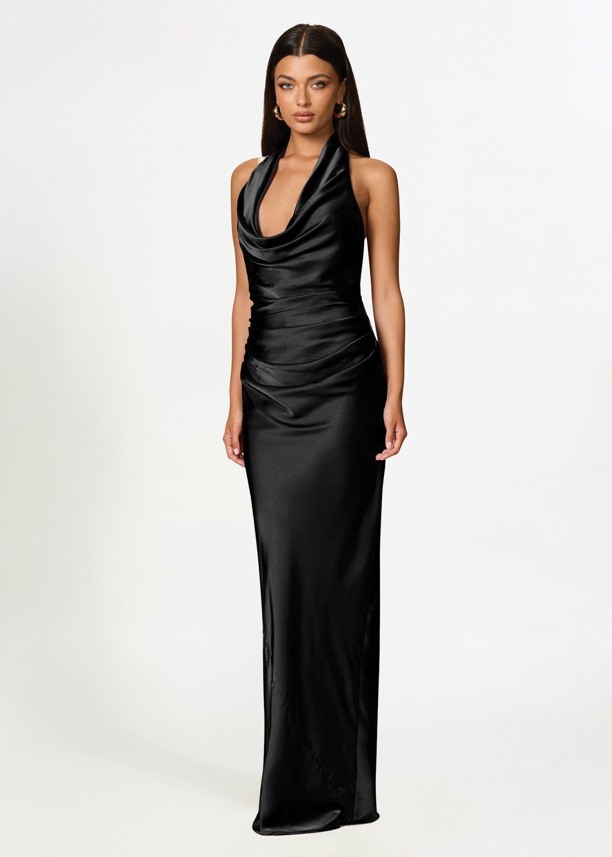 Penelope Drape Gown in Black photo 4