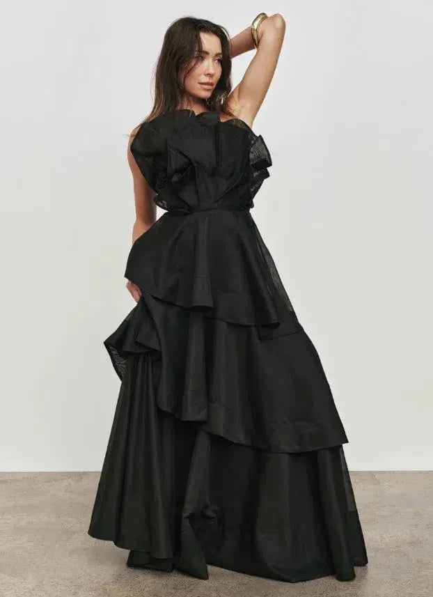 Aje Selestia Gown in Black Size 10 photo 3