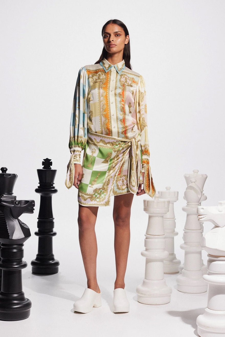 Alemais Checkmate Silk Mini Dress photo 4