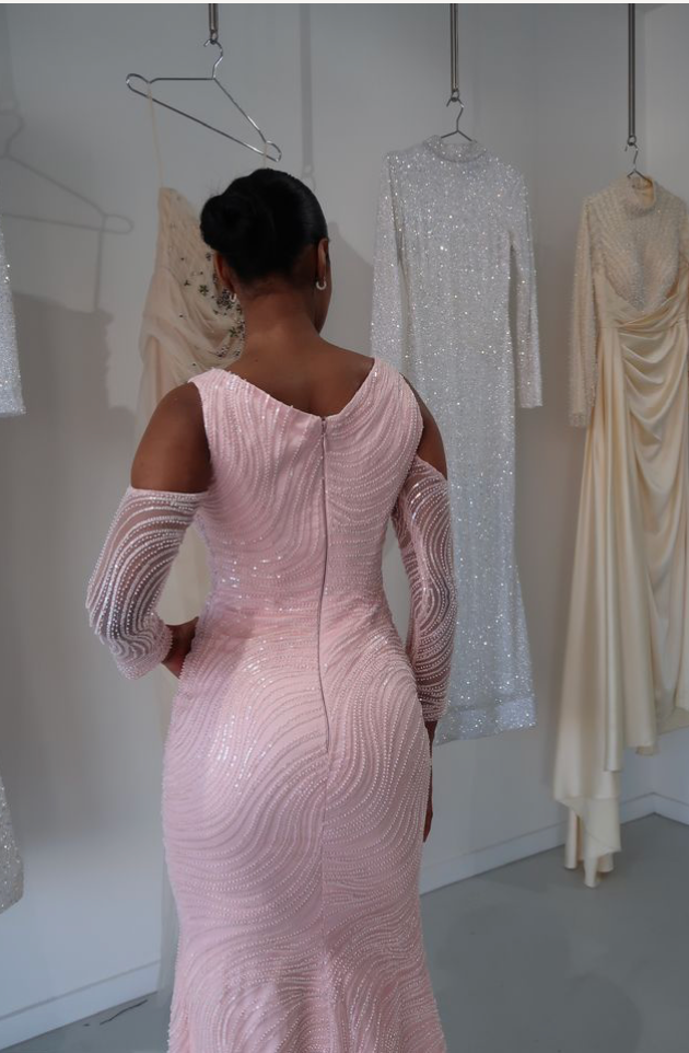 PINK CUT OUT LONG SLEEVE DRESS photo 6