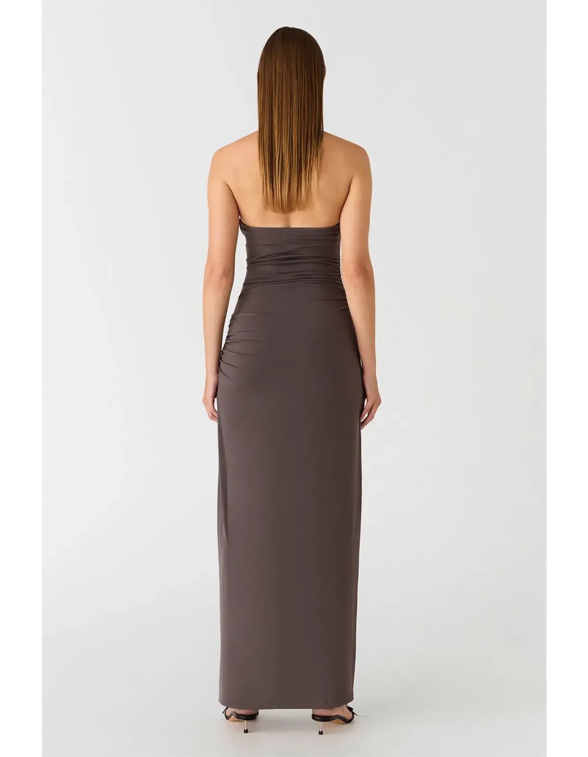 MISHA Krystal Matte Slinky Midi Dress Cloud Grey Size 10 photo 3