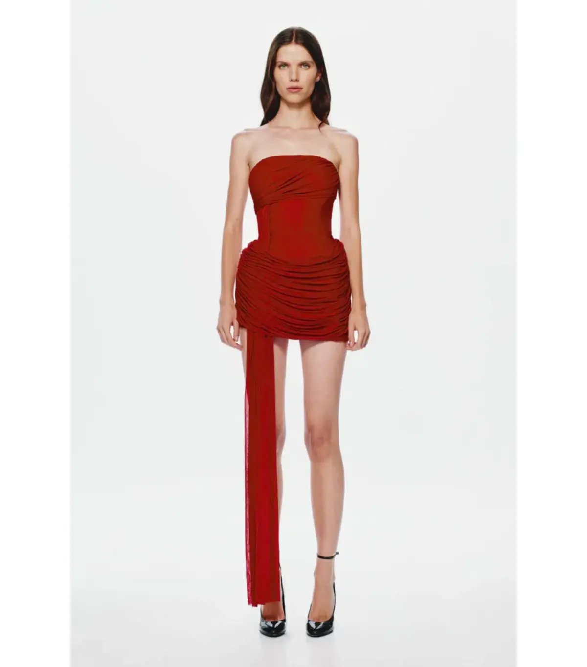 Misha The Ember Wrapped Mini Dress in Cherry Red S / AU 8 photo 4