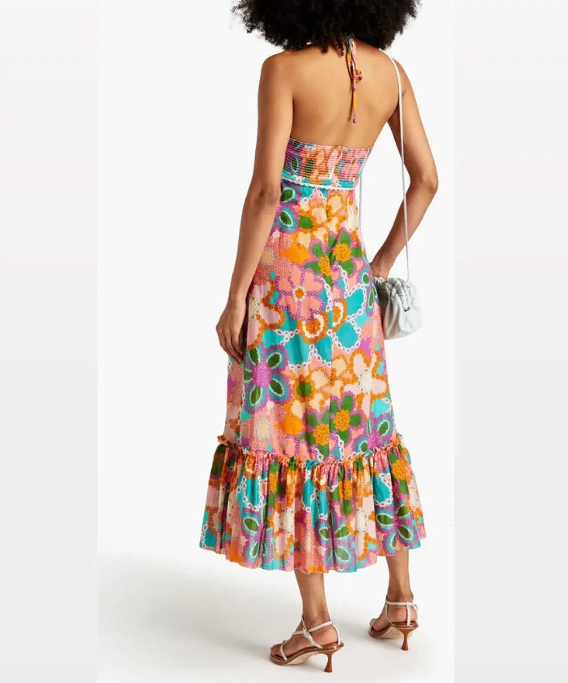 Zimmermann Lola Frilled Ruffled Halterneck Midi Dress Floral Size 0 / AU 8 photo 2