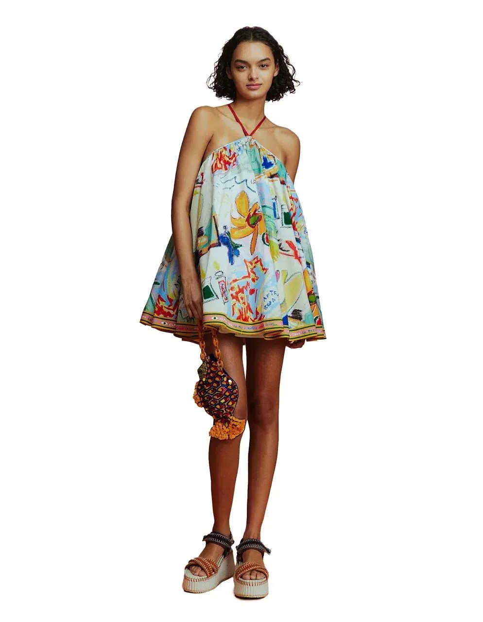 ALEMAIS La Charrasca Halter Mini Dress Multi Size 10 AU photo 13