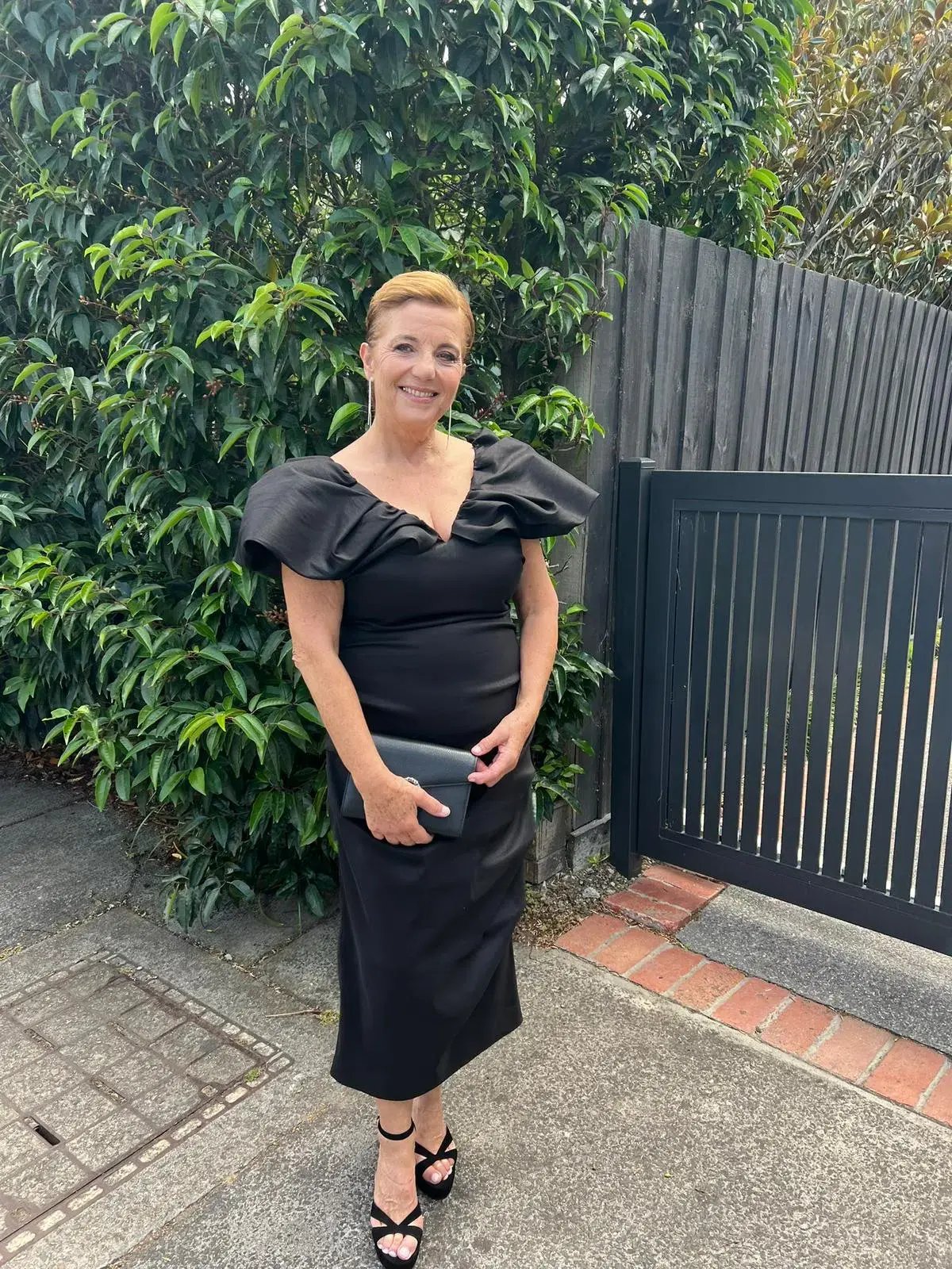 Rachel Gilbert Frey Midi Dress Black 5/AU16 photo 2