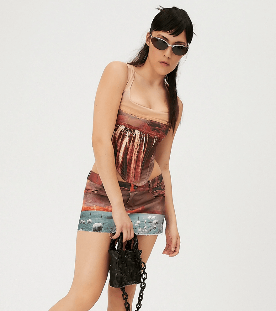 Miaou Campbell Corset and Miss Mini Skirt in Oasis photo 4