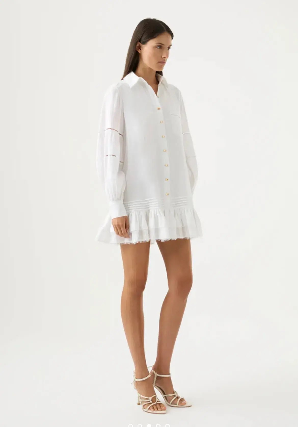 Aje Lotus Shirt Mini Dress White Size AU 10 photo 2