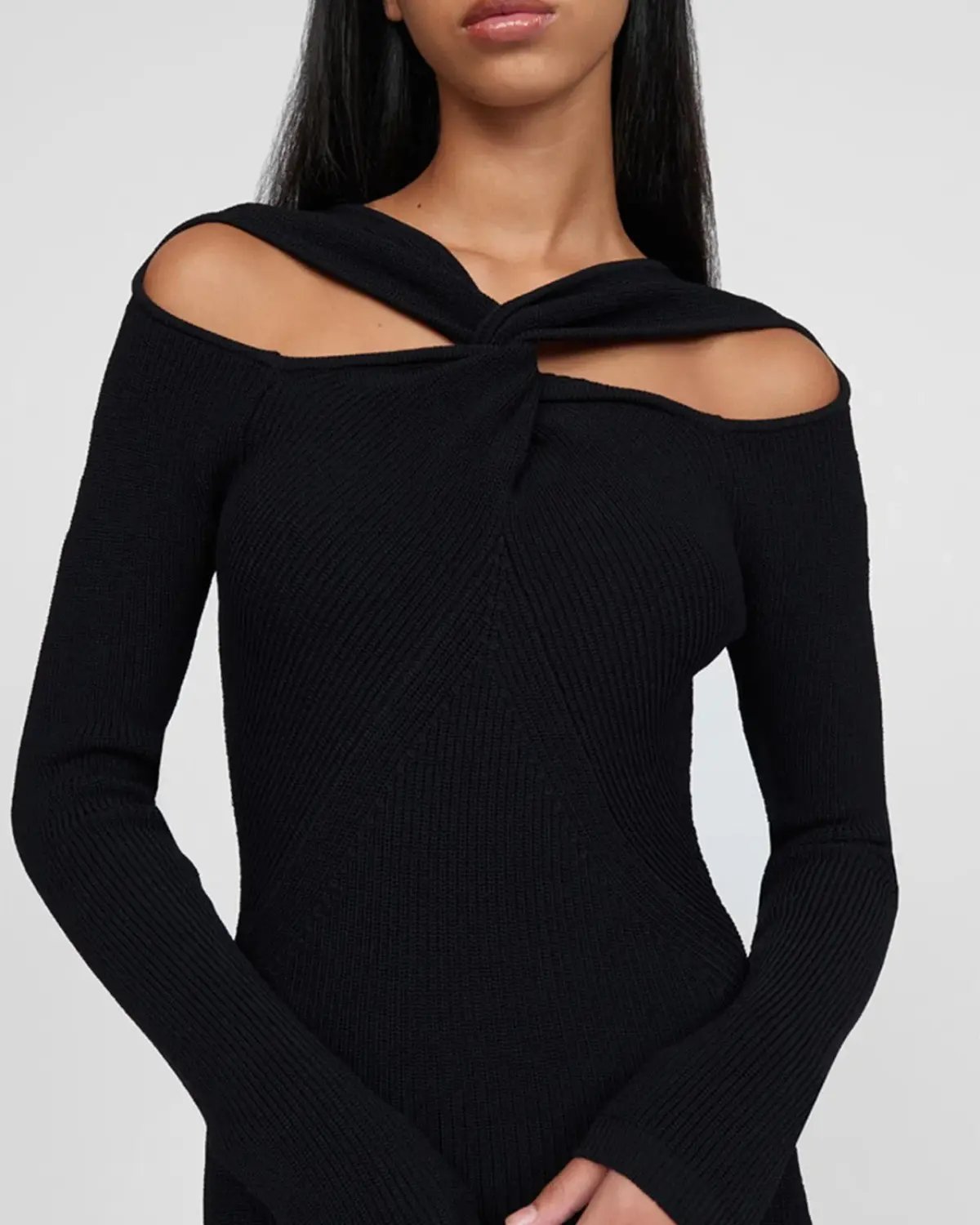 By Johnny Cable Twist Knit Dress in Black Size 8 photo 2