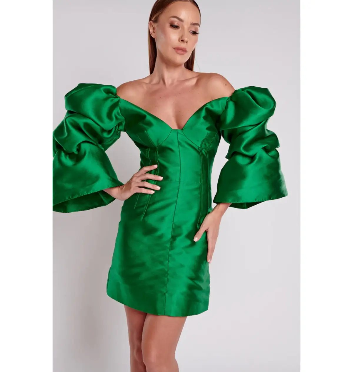 Khirzad Femme Solaro MIni Dress in Peacock Green Size AU 8 photo 2