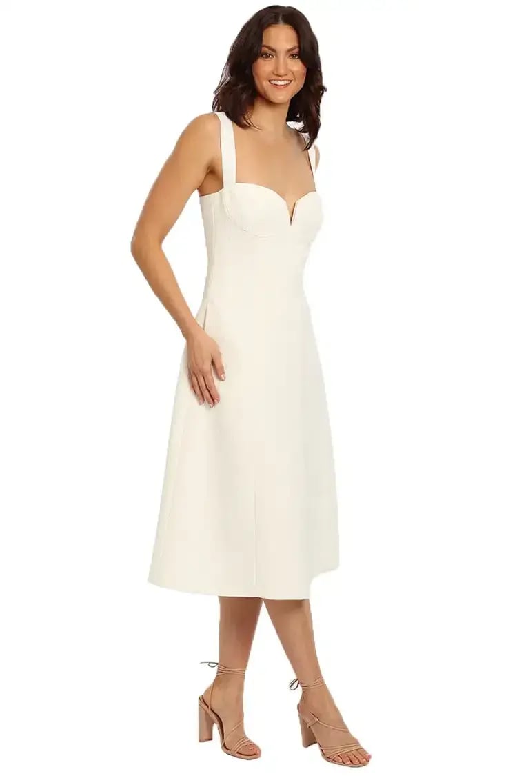 Rebecca Vallance Calla Midi in White Size 12 photo 2