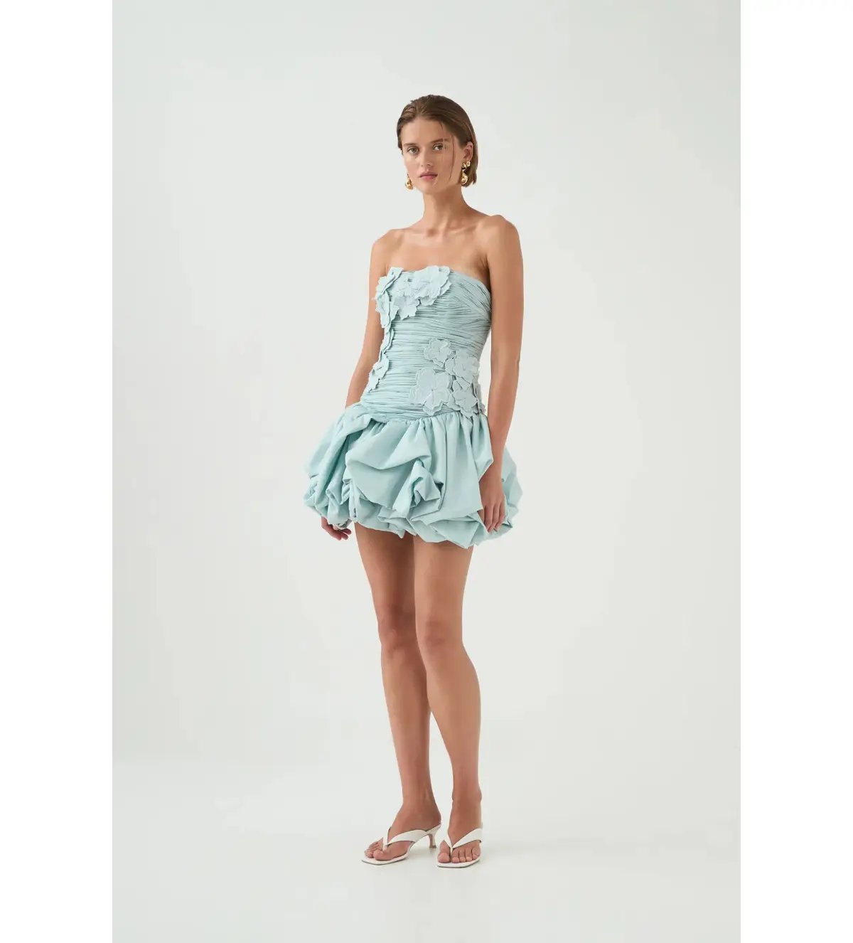 Aje Splendour Mini Dress Silver Blue Size AU 10 photo 3