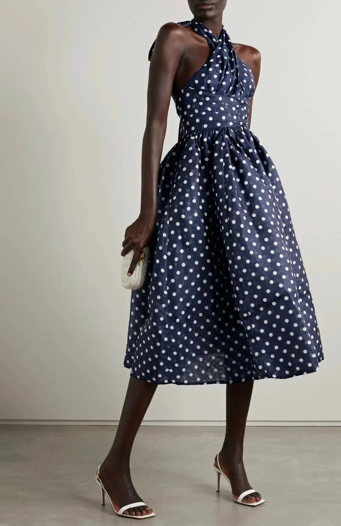 Zimmermann High Tide Halterneck Polka Dot Midi Dress Print Size 4 / Au 16 photo 5