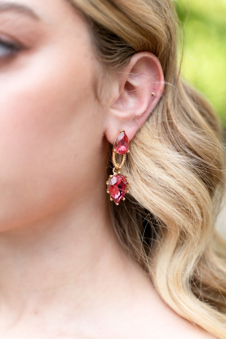 Oscar De La Renta Pink Drop Earrings photo 3