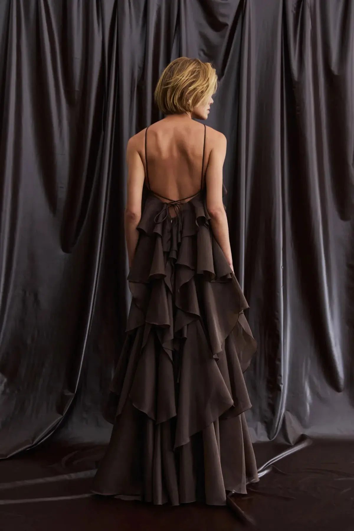 Aje Pandorea Layered Maxi Dress Carob Brown Size 8 photo 2